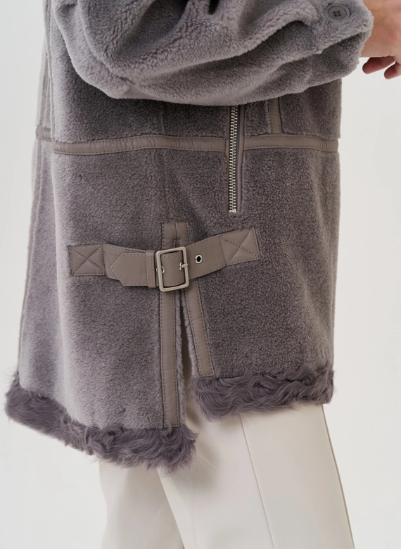 Женская куртка "косуха" из искусственного меха фото