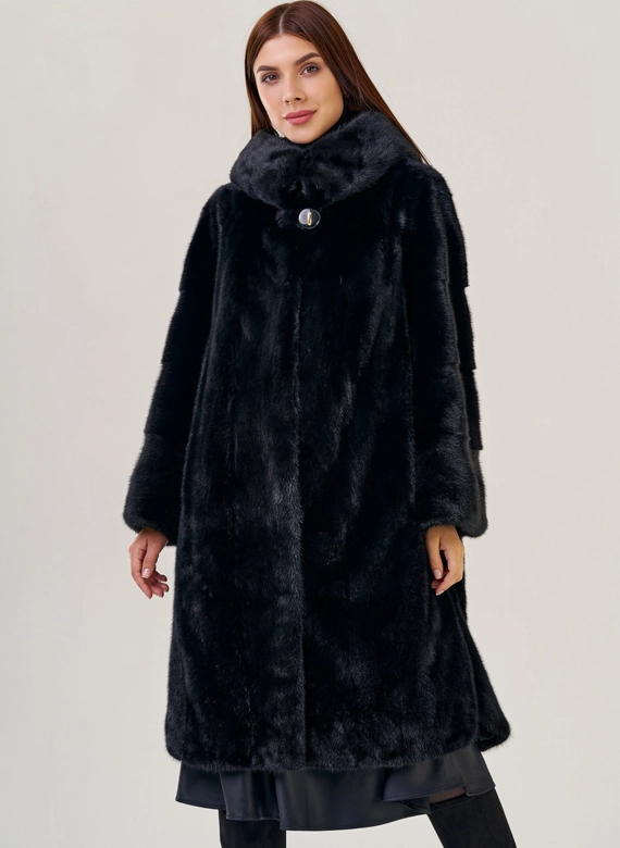 Шуба-"рубашка" с капюшоном