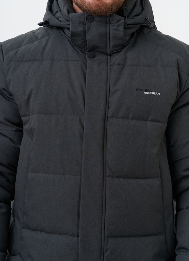 Мужской пуховик с капюшоном  модель № 28268 универмаг малина