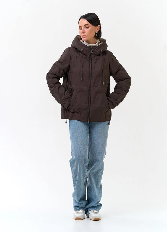 Женская куртка с капюшоном модель № 33790 универмаг малина