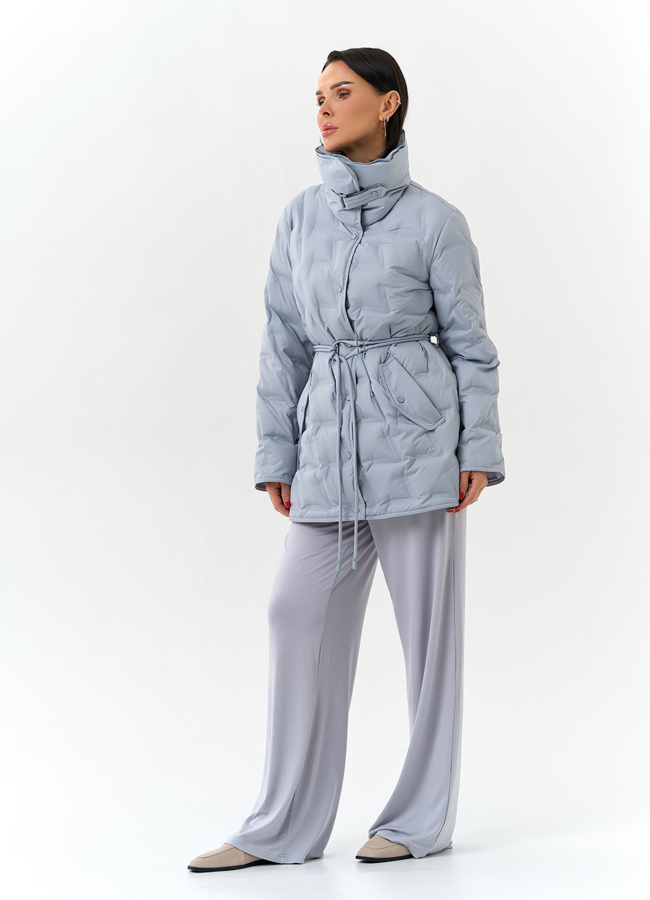 Женская куртка с декоративным поясом модель № 32661 в рассрочку