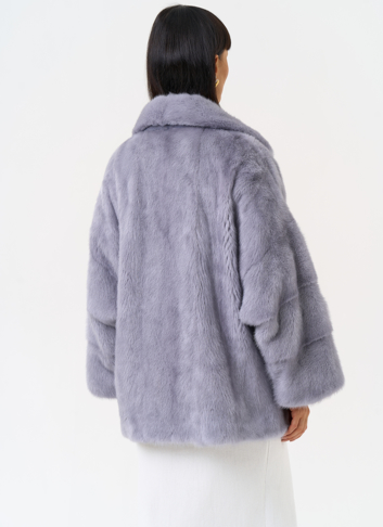 Куртка из меха норки с английским воротником