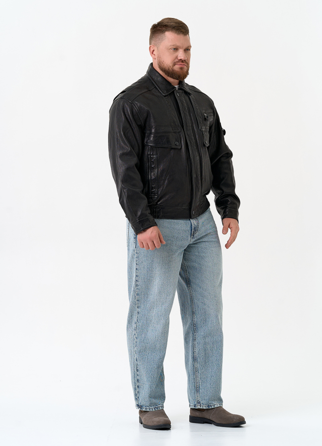 Мужская куртка бомбер из натуральной кожи модель № 32898 универмаг малина