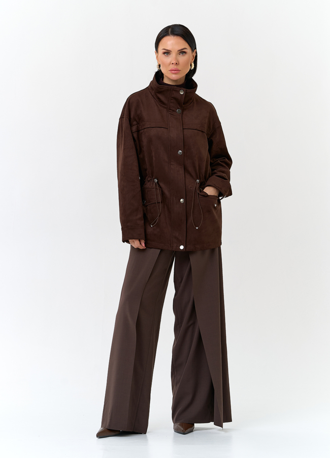 Женская куртка парка из эко замши  модель № 32775 в кредит