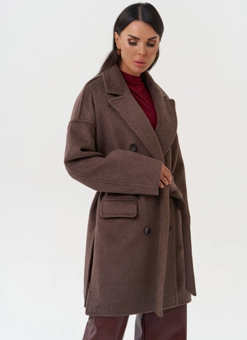 Двубортное женское пальто