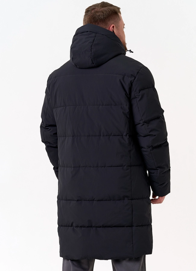 фото Удлиненный мужской пуховик с капюшоном модель № 31462