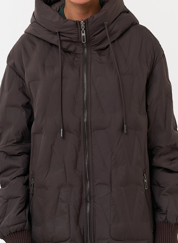 Женская двухстороняя куртка с капюшоном фото