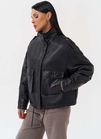 Утепленная куртка из натуральной кожи