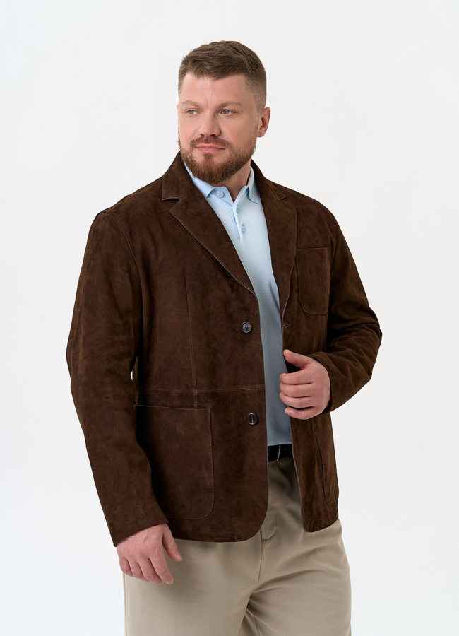 Мужской пиджак из натуральной замши модель № 32745 универмаг малина