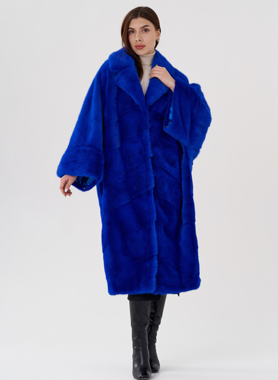 Норковая шуба с английским воротником 