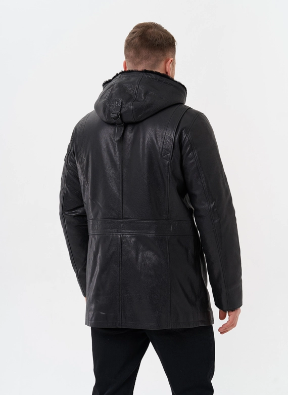 Мужская дубленка черного цвета 