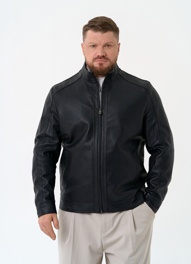 Мужская куртка из эко кожи черного цвета модель № 32879 универмаг малина