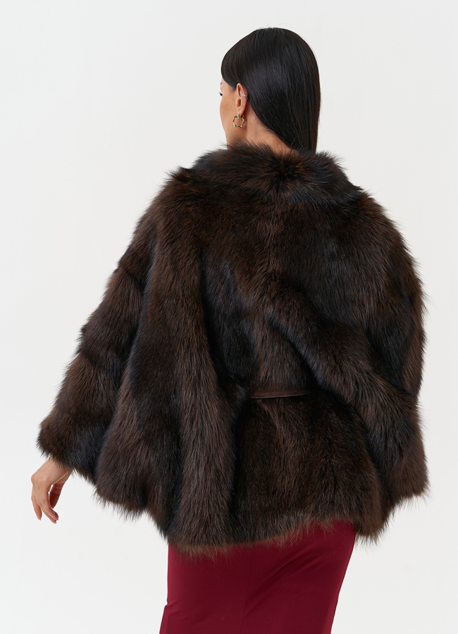 Женская шуба из меха канадского енота модель № 31086 в рассрочку