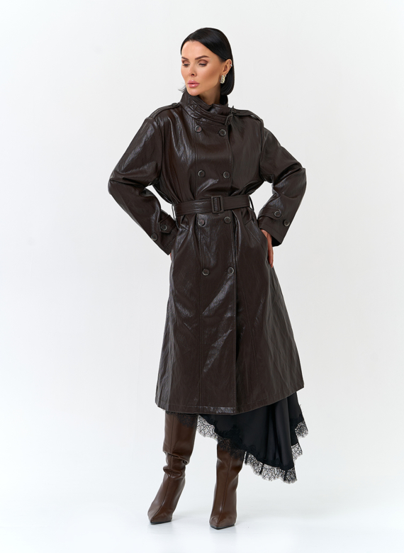 Женский плащ из эко кожи