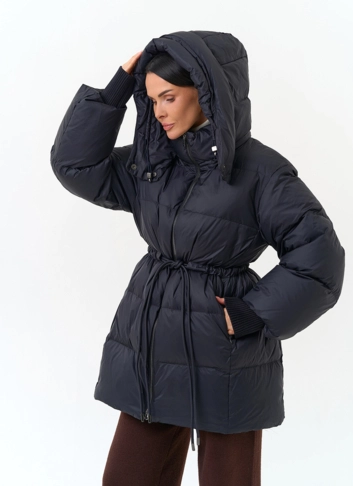 Женский пуховик с капюшоном фото