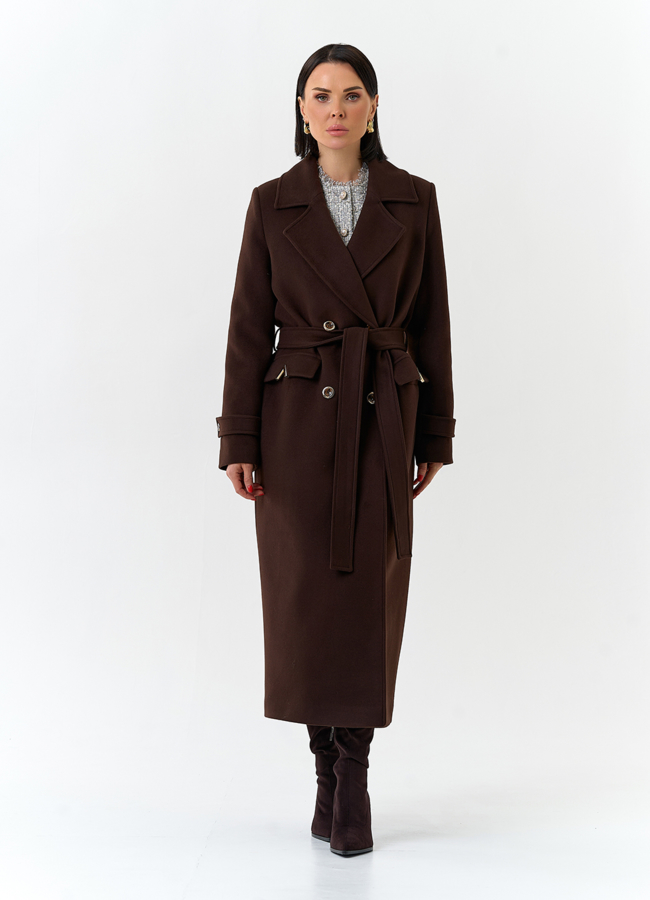 Женское пальто с английским воротником модель № 32644 в кредит
