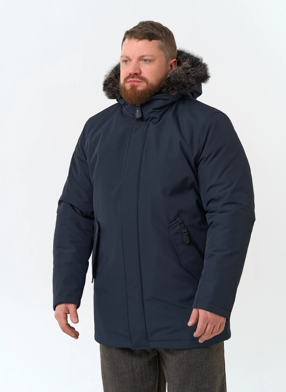 Парка мужская на мехе из волка фото