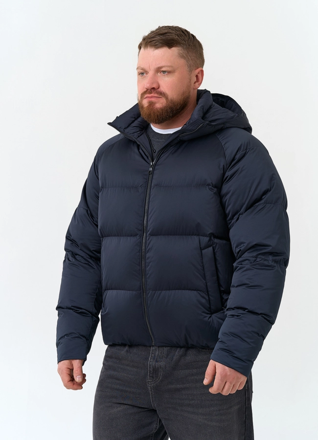 Мужской пуховик с капюшоном  модель № 34384 универмаг малина фото