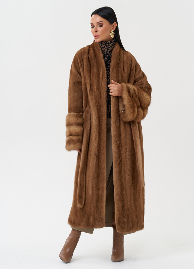 Женская шуба из скандинавской норки модель № 31204 универмаг малина